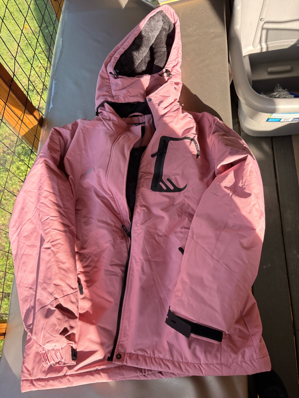 Women’s Pink Waterproof Hooded Jacket